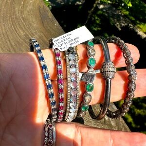 Emerald and diamond bangle bracelet $1200 NWT 6.2 carat /1.44 carat diamond